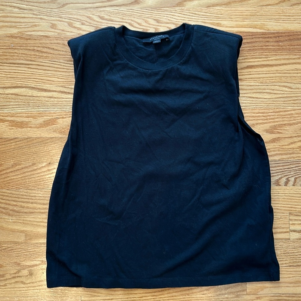 Women’s ALLSAINTS black top with shoulder pads size small